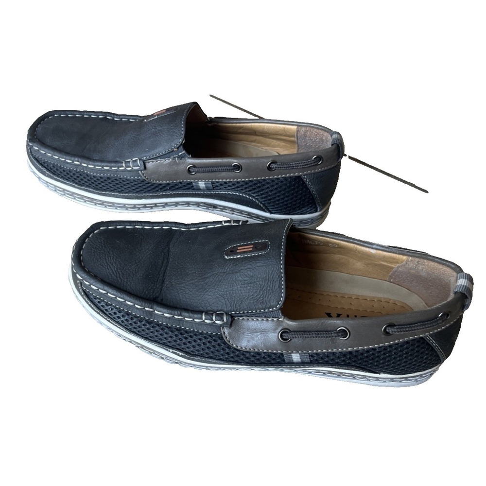 Brix Dacio Boat Shoes Slip On Loafers Men's 8.5 Gray Vegan Leather